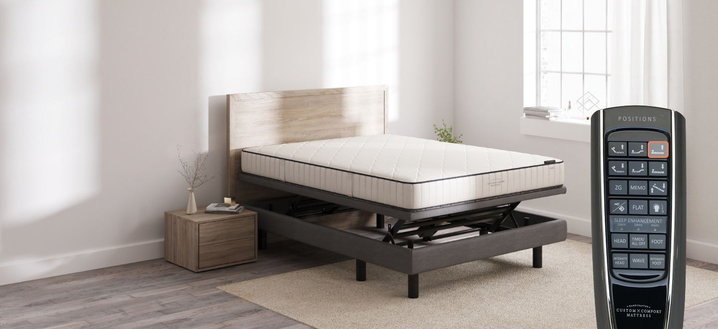Custom Comfort A-500 – Deck-on-Rail Premium Wireless Adjustable Bed with Lift & Tilt 500 lift