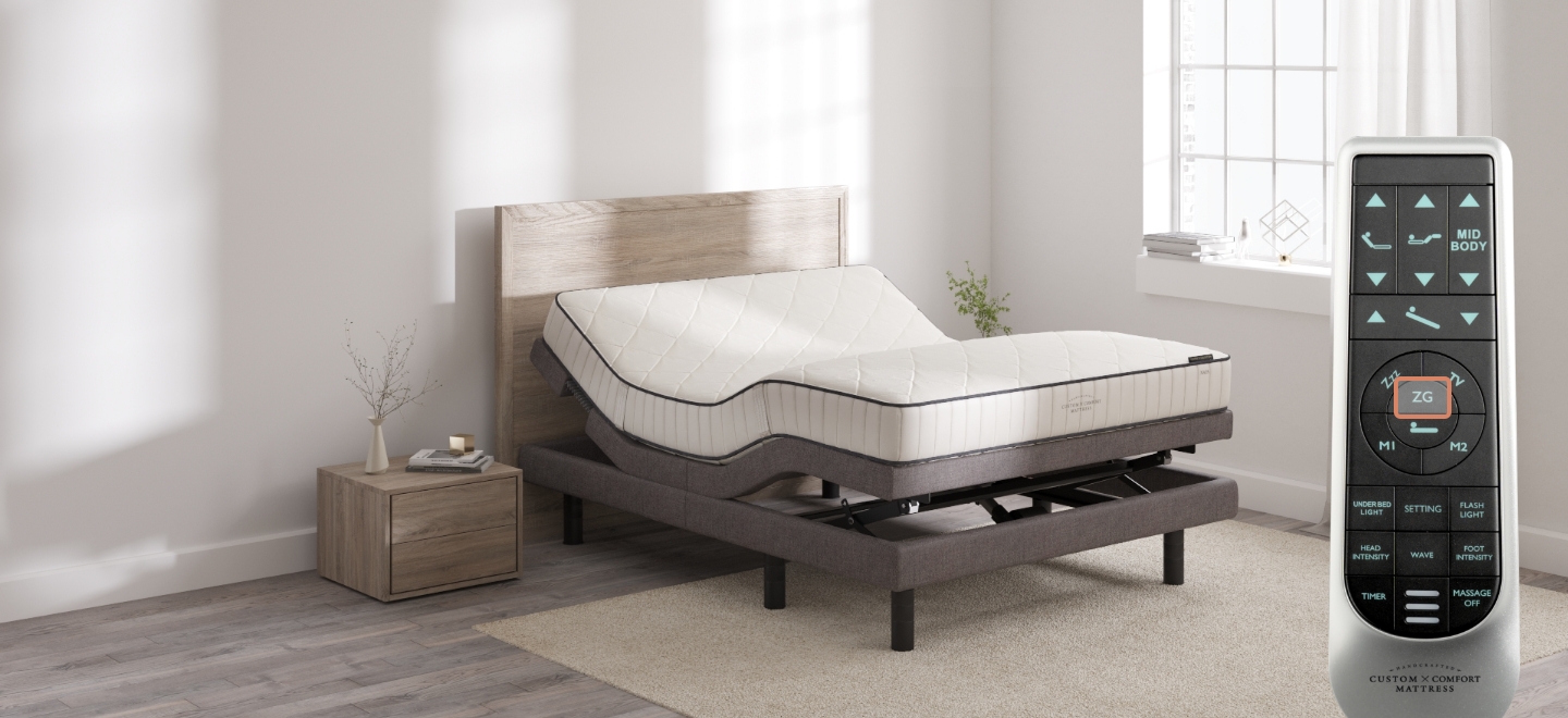 Custom Comfort A-500 Plus – Deck-on-Rail Premium Wireless Adjustable Bed with Lumbar & Tilt 500 zero gravity 1