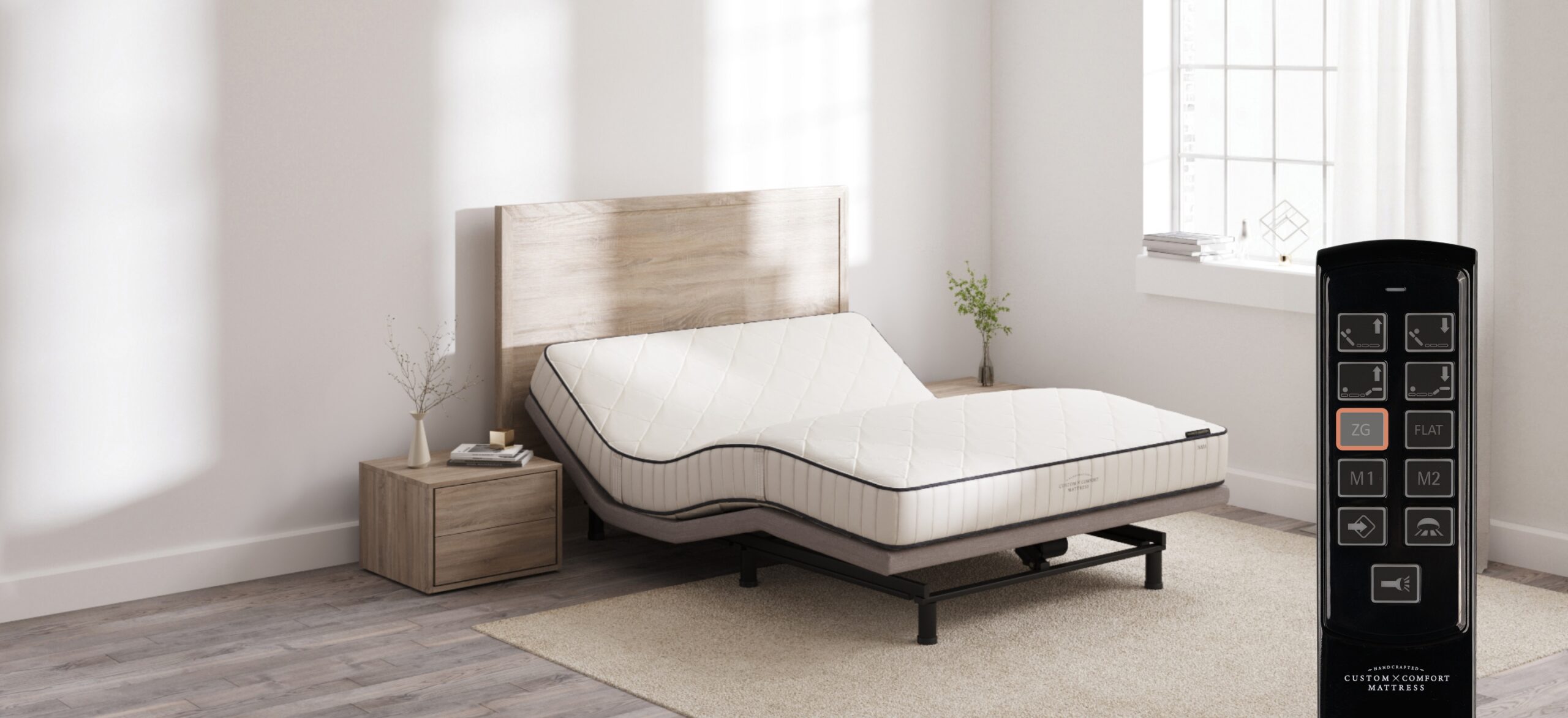 Custom Comfort A-200 – Wireless Adjustable Bed ZERO gravity 2 scaled