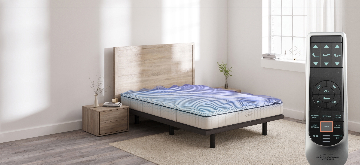 Custom Comfort A-300 Plus – Premium Wireless Adjustable Bed with Massage 300 dual wave massage