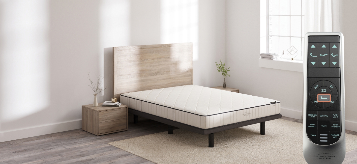 Custom Comfort A-300 Plus – Premium Wireless Adjustable Bed with Massage 300 flat