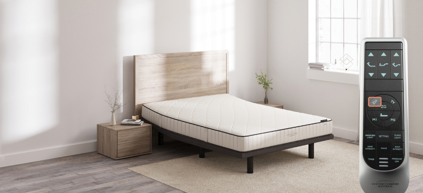 Custom Comfort A-300 Plus – Premium Wireless Adjustable Bed with Massage 300 quiet sleep