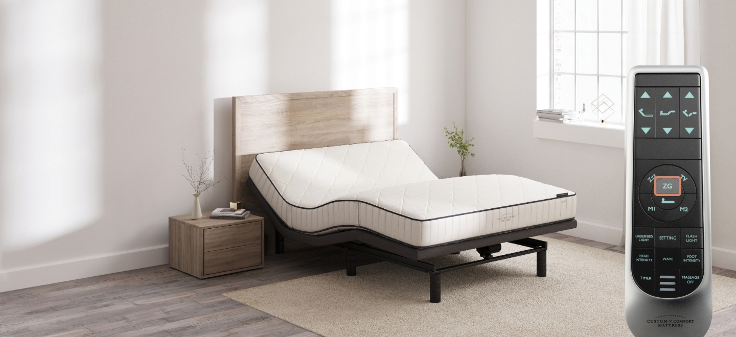 Custom Comfort A-300 Plus – Premium Wireless Adjustable Bed with Massage 300 zero gravity