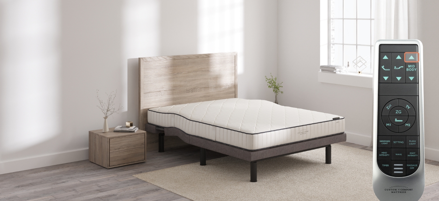 Custom Comfort A-400 Plus – Premium Wireless Adjustable Bed with Massage & Lumbar 400 lumbar
