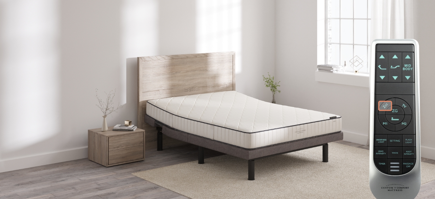 Custom Comfort A-400 Plus – Premium Wireless Adjustable Bed with Massage & Lumbar 400 quiet sleep