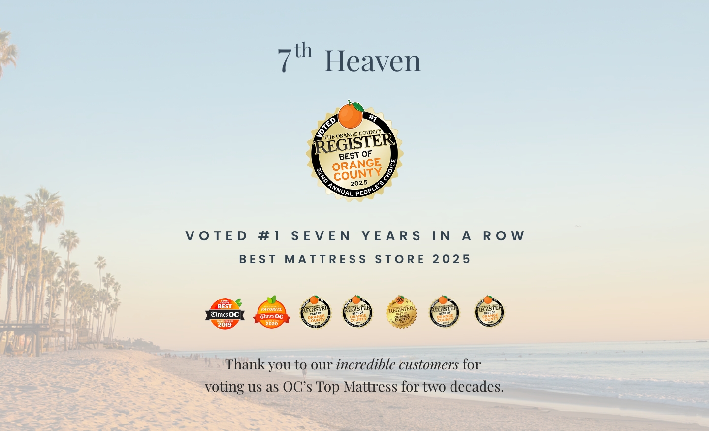 7th Heaven: Custom Comfort Mattress Voted #1 Best Mattress Showroom 2025 7th heaven footer