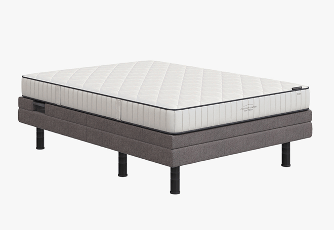 Custom Comfort A-500 Plus – Deck-on-Rail Premium Wireless Adjustable Bed with Lumbar & Tilt head feet animation