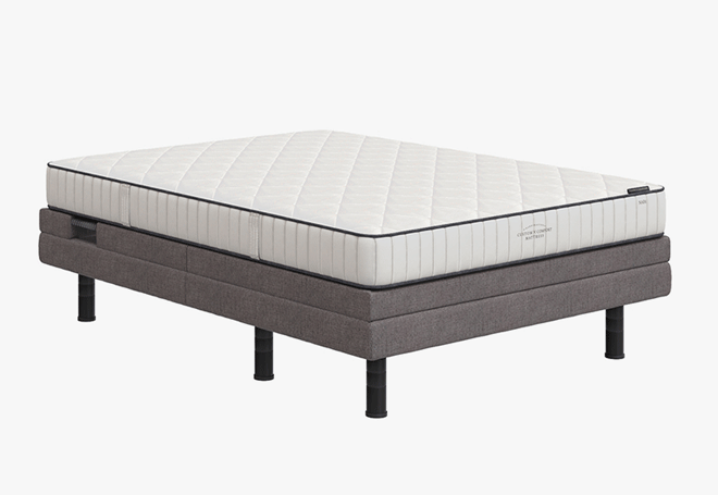 Custom Comfort A-500 Plus – Deck-on-Rail Premium Wireless Adjustable Bed with Lumbar & Tilt lumbar animation