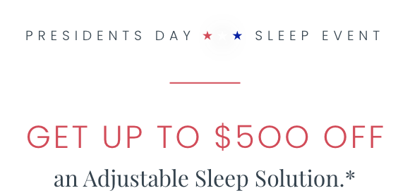 Presidents Day Sleep Event promo