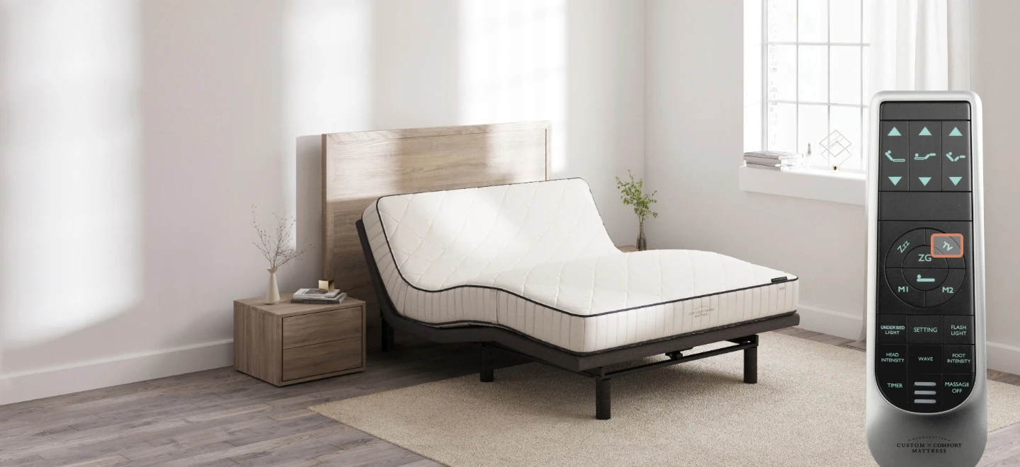 Custom Comfort A-300 Plus – Premium Wireless Adjustable Bed with Massage 300 tv