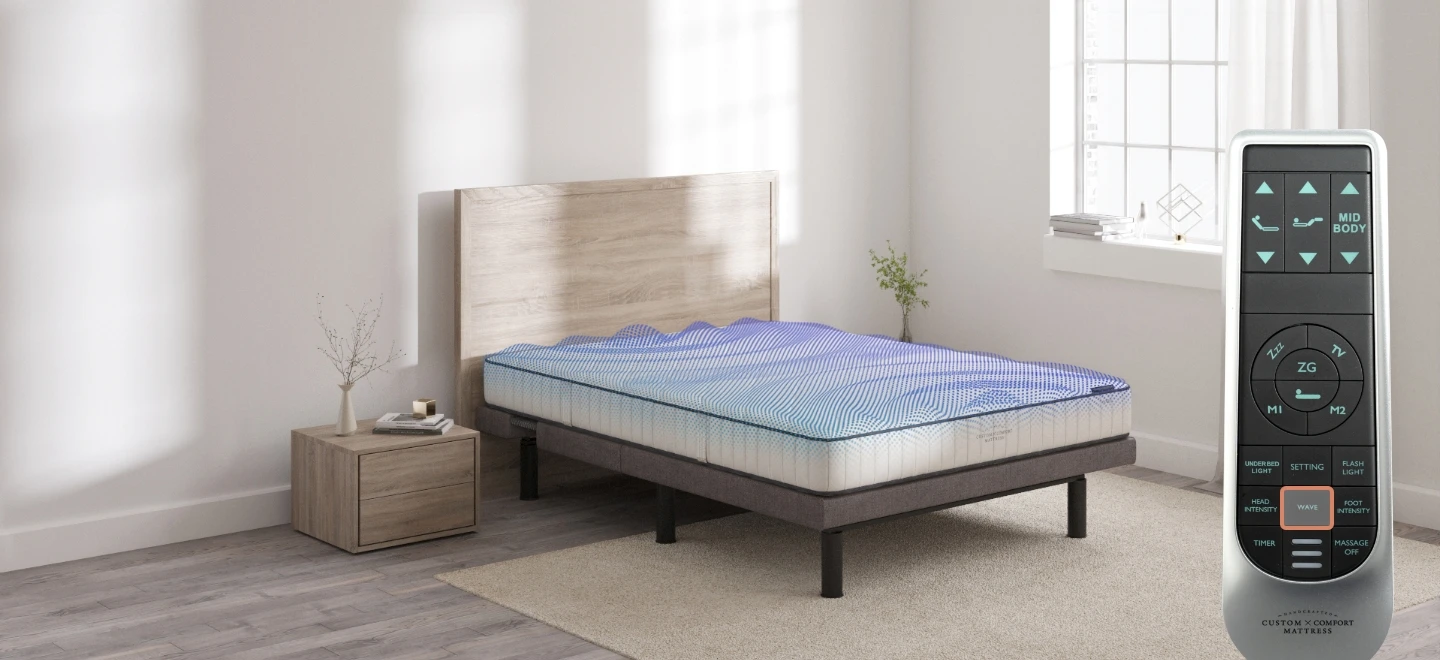 Custom Comfort A-400 Plus – Premium Wireless Adjustable Bed with Massage & Lumbar 400 dual wave massage