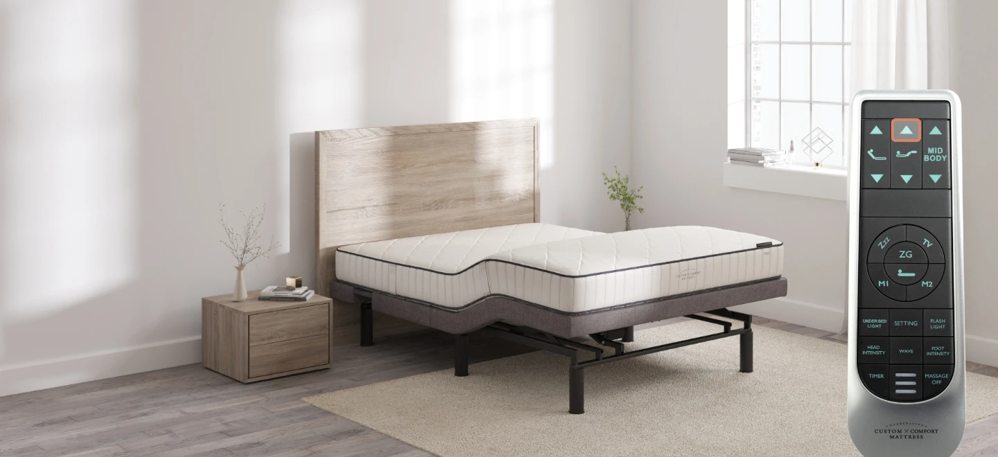 Custom Comfort A-400 Plus – Premium Wireless Adjustable Bed with Massage & Lumbar 400 feet up