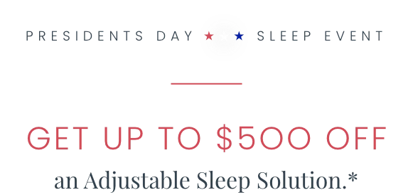 Presidents Day Sleep Event promo