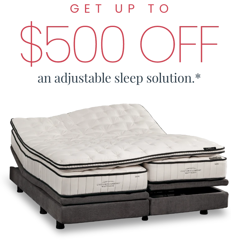 Custom Comfort Mattress Limited Offer - Summer of Independence Sleep Event - Up to $500 OFF Adjustable Sleep mobile promo